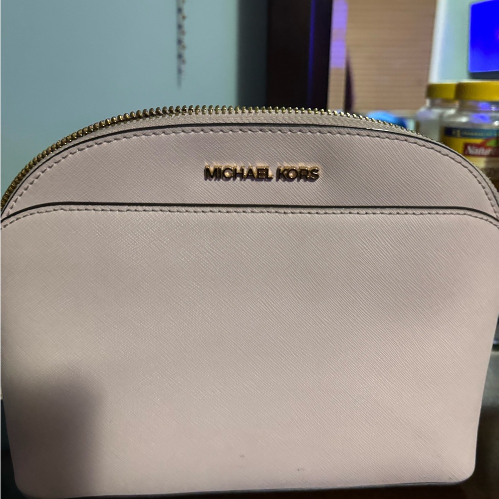 Michael Kors Blush Pink Pouch with Gold Accents